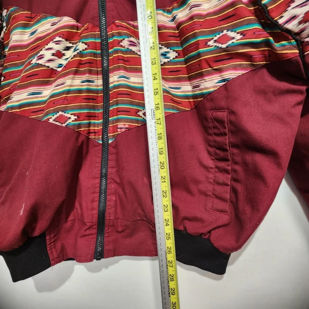 Bee Wild Vintage Men's Rodeo Western Wear‎ Full Zip Jacket Burgundy Size L